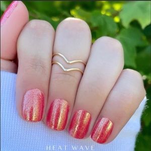 Color Street - LIMITED RETIRED SET - “Heat Wave”, orange, flash of gold glitter.